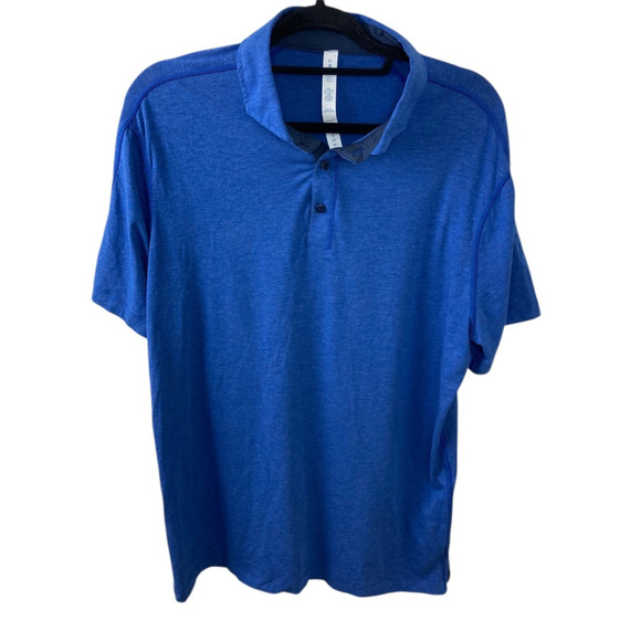 Lululemon Blue Performance Stretch Polo Golf Shirt Size Large - Picture 1 of 3
